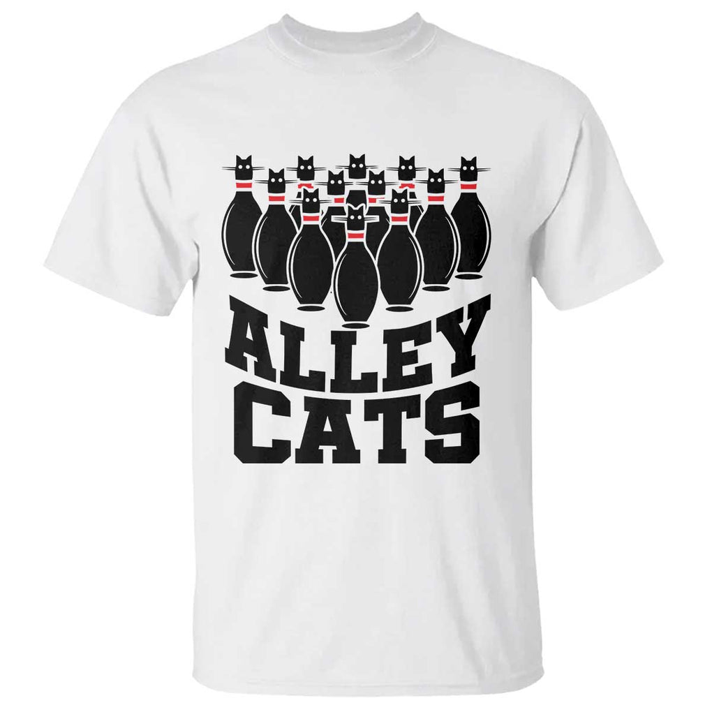 Funny Bowling T Shirt Alley Cats Bowler Player Pins Strike TS11 White Print Your Wear