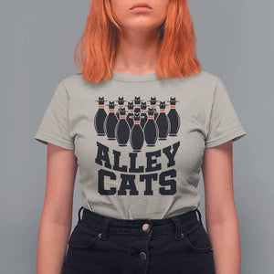 Funny Bowling T Shirt For Women Alley Cats Bowler Player Pins Strike TS11 Sand Print Your Wear