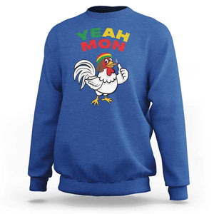 Jamaica Chicken Sweatshirt Yeah Mon Jamaican Rastacap TS11 Royal Blue Print Your Wear