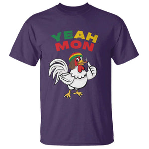 Jamaica Chicken T Shirt Yeah Mon Jamaican Rastacap TS11 Purple Print Your Wear