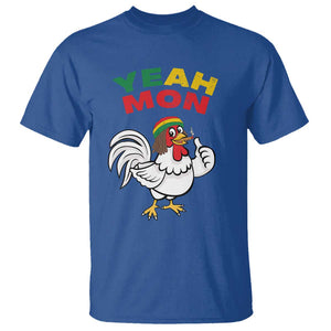 Jamaica Chicken T Shirt Yeah Mon Jamaican Rastacap TS11 Royal Blue Print Your Wear