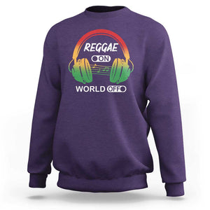 Reggae On World Off Sweatshirt Reggae King Music Rastafarian TS11 Purple Print Your Wear