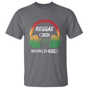 Reggae On World Off T Shirt Reggae King Music Rastafarian TS11 Charcoal Print Your Wear