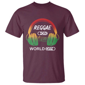 Reggae On World Off T Shirt Reggae King Music Rastafarian TS11 Maroon Print Your Wear