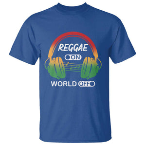 Reggae On World Off T Shirt Reggae King Music Rastafarian TS11 Royal Blue Print Your Wear