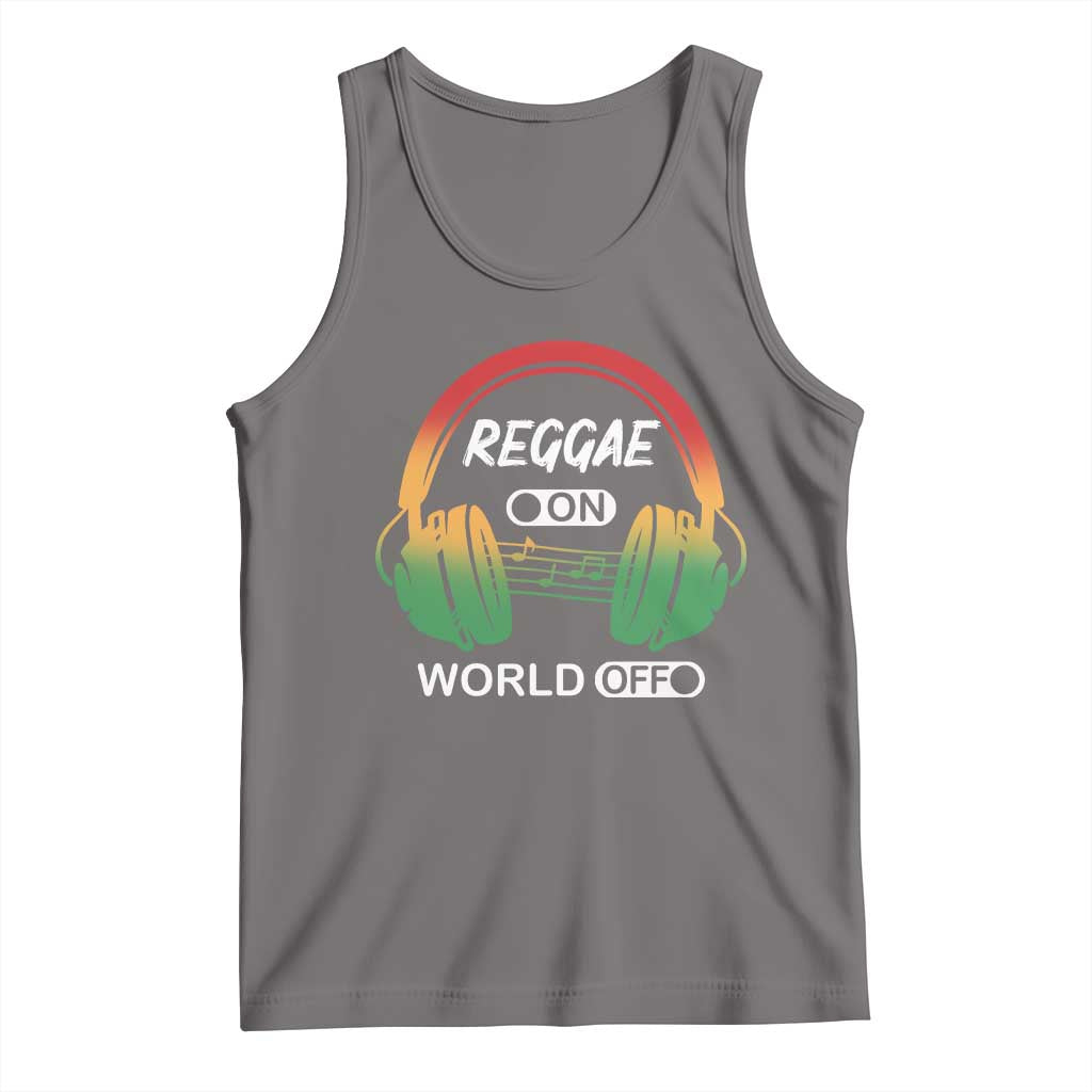Reggae On World Off Tank Top Reggae King Music Rastafarian TS11 Deep Heather Print Your Wear
