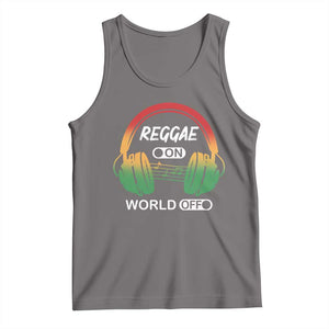 Reggae On World Off Tank Top Reggae King Music Rastafarian TS11 Deep Heather Print Your Wear