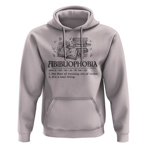 Funny Reading Hoodie Abibliophobia Bookworm Reader Butterfly Flower TS11 Ice Gray Print Your Wear