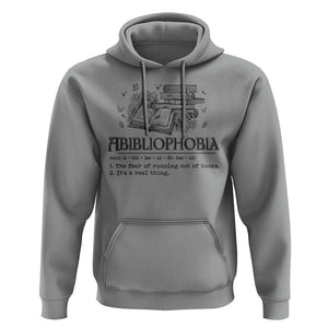 Funny Reading Hoodie Abibliophobia Bookworm Reader Butterfly Flower TS11 Sport Gray Print Your Wear