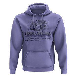 Funny Reading Hoodie Abibliophobia Bookworm Reader Butterfly Flower TS11 Violet Print Your Wear