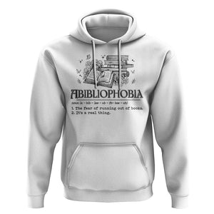 Funny Reading Hoodie Abibliophobia Bookworm Reader Butterfly Flower TS11 White Print Your Wear