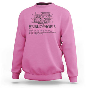 Funny Reading Sweatshirt Abibliophobia Bookworm Reader Butterfly Flower TS11 Azalea Print Your Wear