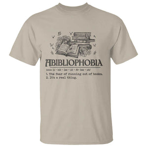 Funny Reading T Shirt Abibliophobia Bookworm Reader Butterfly Flower TS11 Sand Print Your Wear