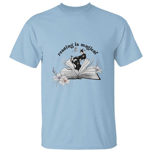 Funny Book Lover T Shirt Reading Is Magical Black Magic TS11 Light Blue Print Your Wear