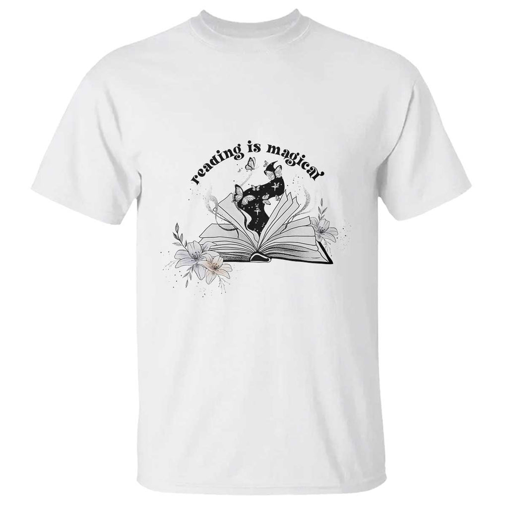 Funny Book Lover T Shirt Reading Is Magical Black Magic TS11 White Print Your Wear