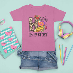 Back To School T Shirt For Kid H Is For Head Start Pencil Apple Flower TS11 Azalea Print Your Wear