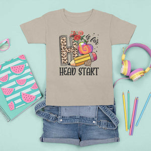 Back To School T Shirt For Kid H Is For Head Start Pencil Apple Flower TS11 Sand Print Your Wear