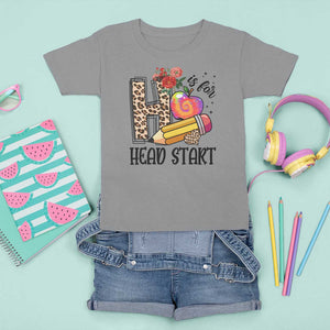 Back To School T Shirt For Kid H Is For Head Start Pencil Apple Flower TS11 Sport Gray Print Your Wear