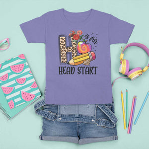 Back To School T Shirt For Kid H Is For Head Start Pencil Apple Flower TS11 Violet Print Your Wear