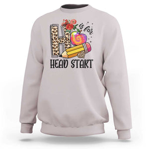 Back To School Sweatshirt H Is For Head Start Pencil Apple Flower TS11 Ice Gray Print Your Wear