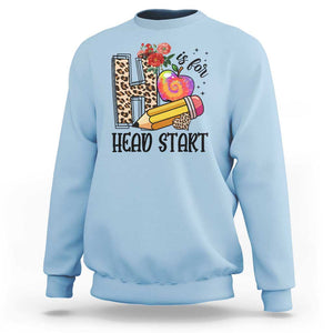 Back To School Sweatshirt H Is For Head Start Pencil Apple Flower TS11 Light Blue Print Your Wear