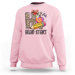 Back To School Sweatshirt H Is For Head Start Pencil Apple Flower TS11 Light Pink Print Your Wear