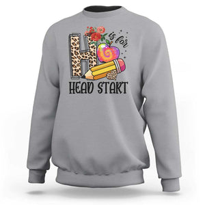 Back To School Sweatshirt H Is For Head Start Pencil Apple Flower TS11 Sport Gray Print Your Wear