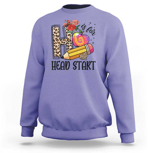 Back To School Sweatshirt H Is For Head Start Pencil Apple Flower TS11 Violet Print Your Wear