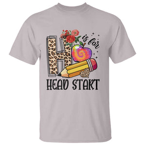 Back To School T Shirt H Is For Head Start Pencil Apple Flower TS11 Ice Gray Print Your Wear