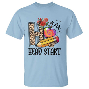 Back To School T Shirt H Is For Head Start Pencil Apple Flower TS11 Light Blue Print Your Wear