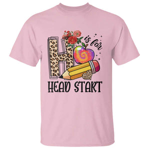 Back To School T Shirt H Is For Head Start Pencil Apple Flower TS11 Light Pink Print Your Wear