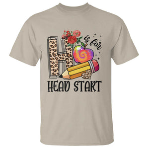 Back To School T Shirt H Is For Head Start Pencil Apple Flower TS11 Sand Print Your Wear