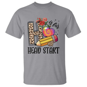 Back To School T Shirt H Is For Head Start Pencil Apple Flower TS11 Sport Gray Print Your Wear