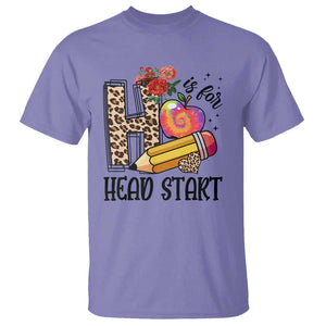 Back To School T Shirt H Is For Head Start Pencil Apple Flower TS11 Violet Print Your Wear