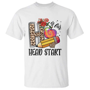 Back To School T Shirt H Is For Head Start Pencil Apple Flower TS11 White Print Your Wear