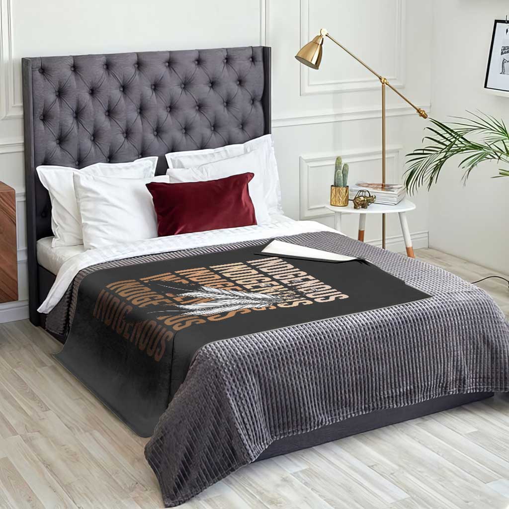 Indigenous Pride Throw Blanket Native American Heritage Feathers Dreamcatcher TS11 Print Your Wear