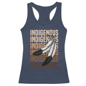 Indigenous Pride Racerback Tank Top Native American Heritage Feathers Dreamcatcher TS11 Navy Print Your Wear