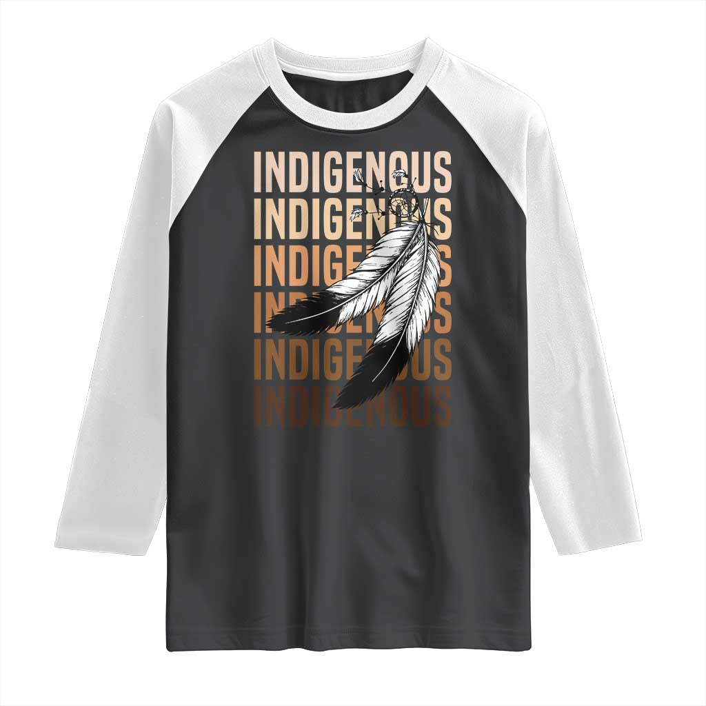 Indigenous Pride Raglan Shirt Native American Heritage Feathers Dreamcatcher TS11 Black White Print Your Wear