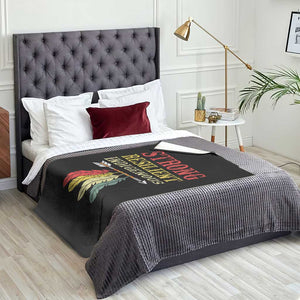 Native American Strong Resilient Indigenous Throw Blanket Retro Vintage Feathers TS11 Print Your Wear