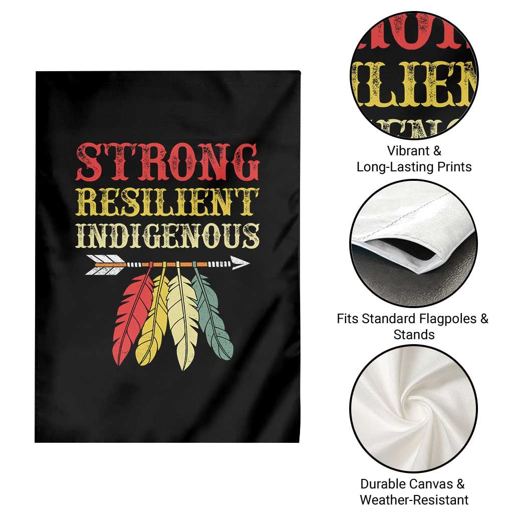 Native American Strong Resilient Indigenous Garden Flag Retro Vintage Feathers TS11 Print Your Wear