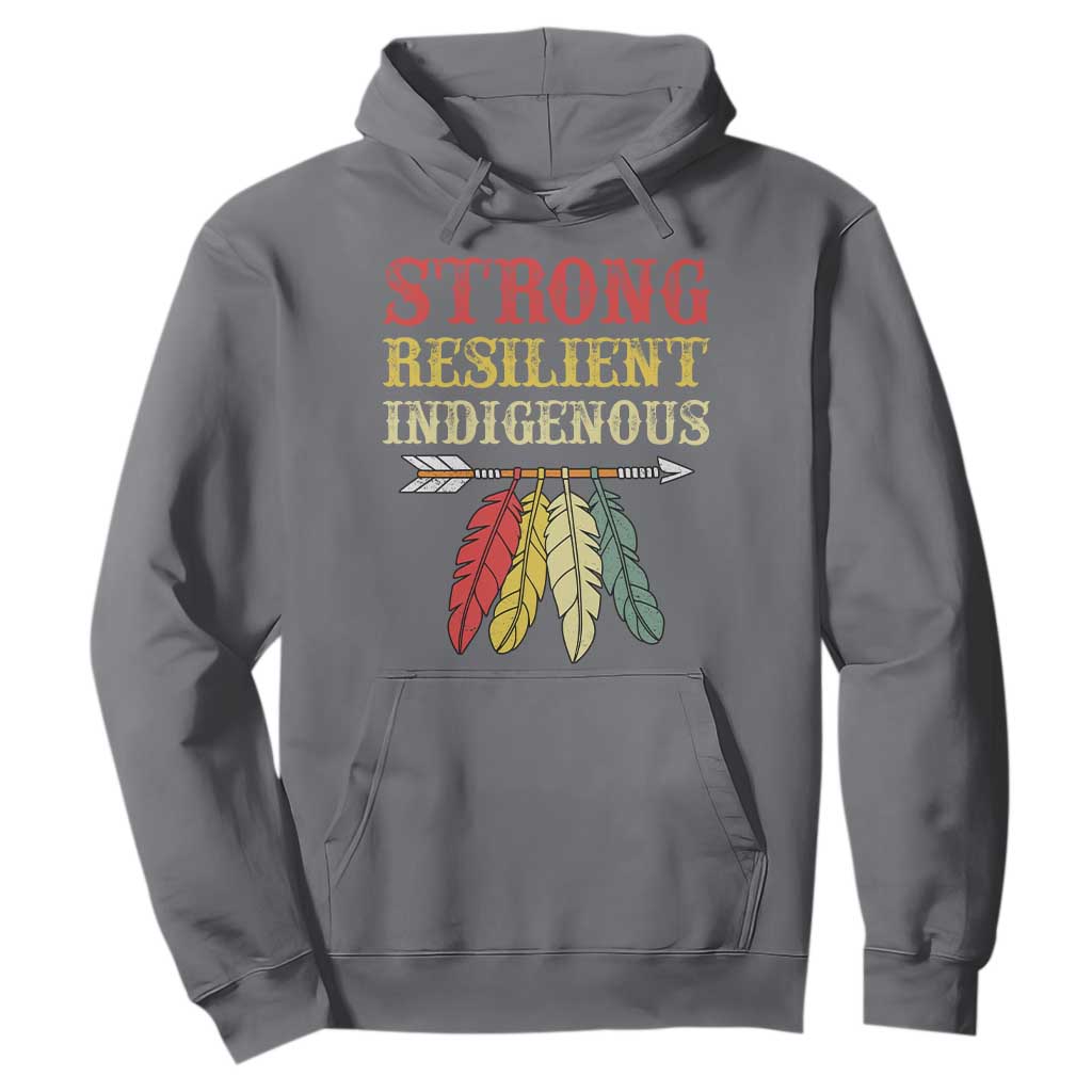 Native American Strong Resilient Indigenous Hoodie Retro Vintage Feathers TS11 Charcoal Print Your Wear