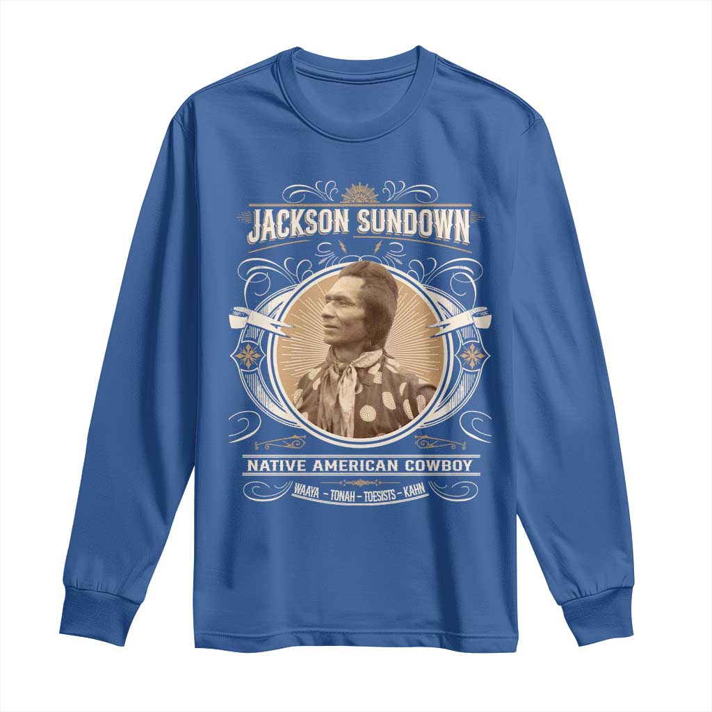 Jackson Sundown Long Sleeve Shirt Native American Cowboy Western Country TS11 Royal Blue Print Your Wear