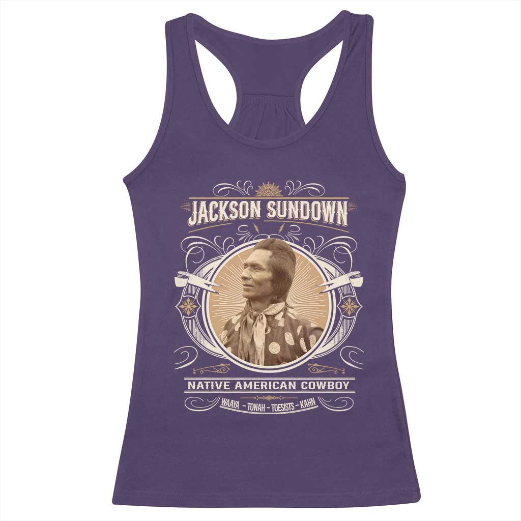 Jackson Sundown Racerback Tank Top Native American Cowboy Western Country TS11 Purple Print Your Wear