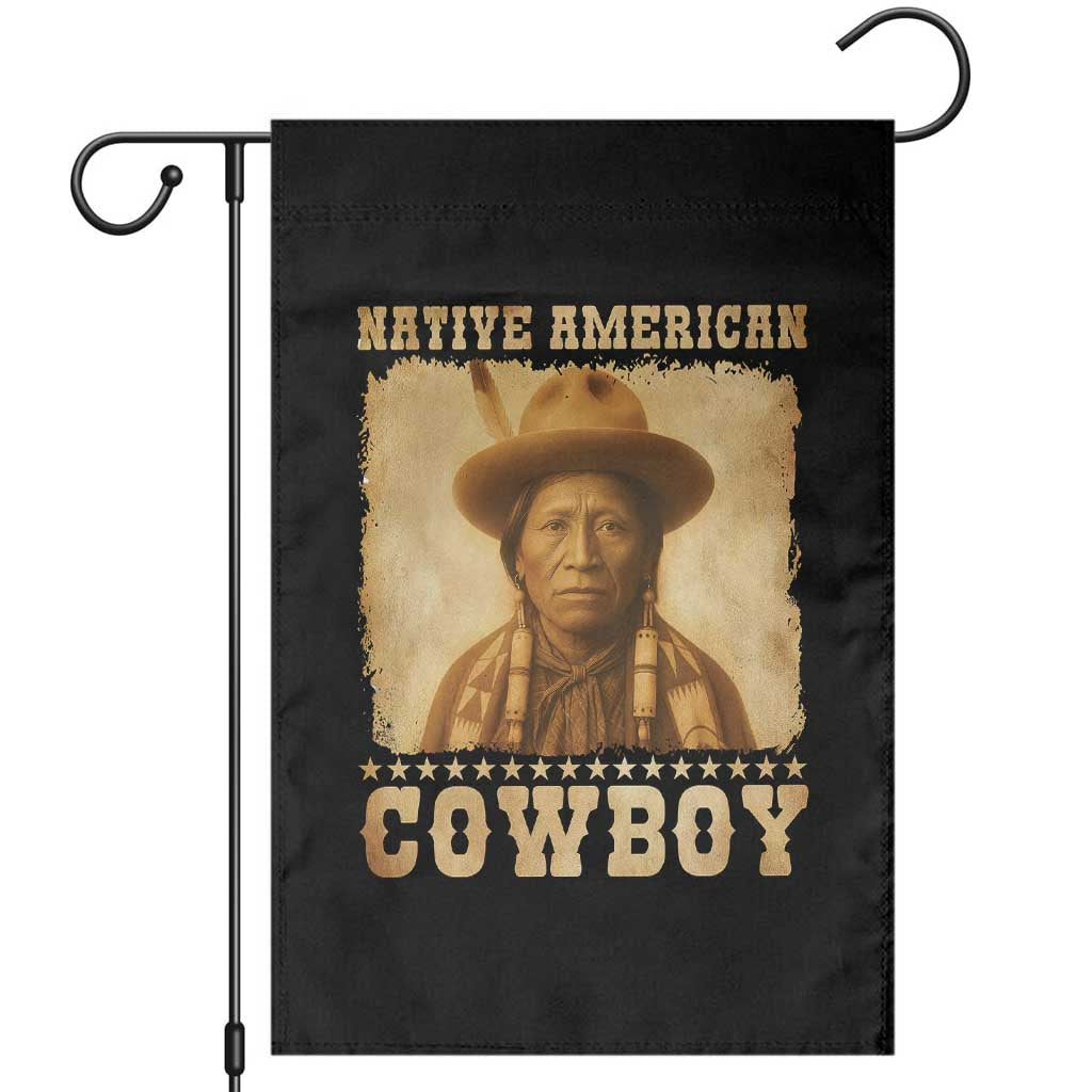 Native American Cowboy Garden Flag Vintage Western Country Portrait TS11 Black Print Your Wear