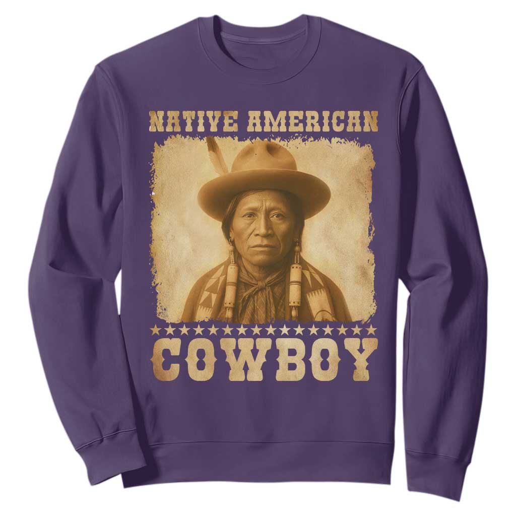 Native American Cowboy Sweatshirt Vintage Western Country Portrait TS11 Purple Print Your Wear
