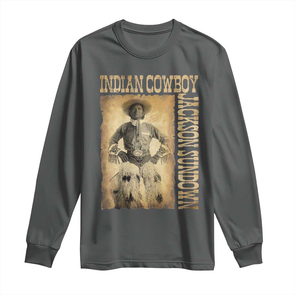 Jackson Sundown Long Sleeve Shirt Native American Cowboy Vintage Western TS11 Dark Heather Print Your Wear