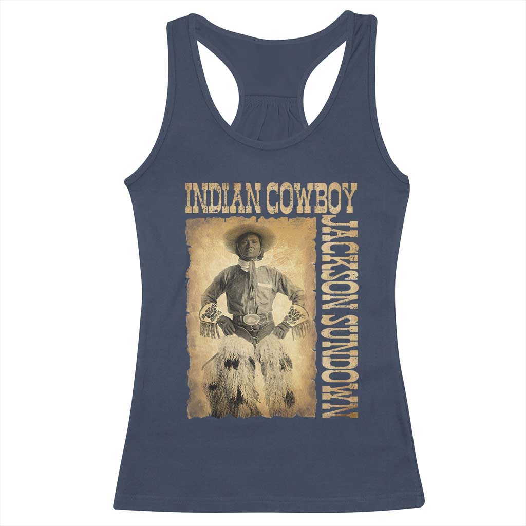 Jackson Sundown Racerback Tank Top Native American Cowboy Vintage Western TS11 Navy Print Your Wear