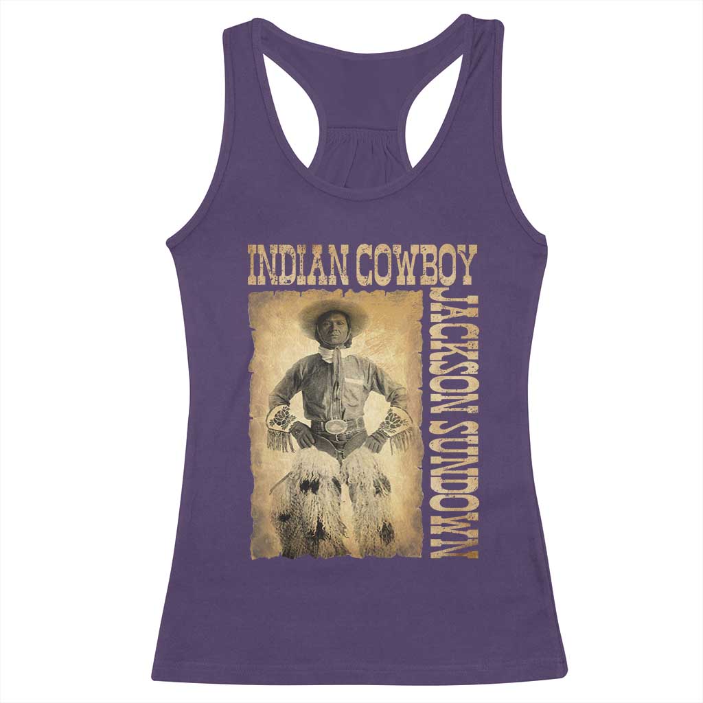 Jackson Sundown Racerback Tank Top Native American Cowboy Vintage Western TS11 Purple Print Your Wear