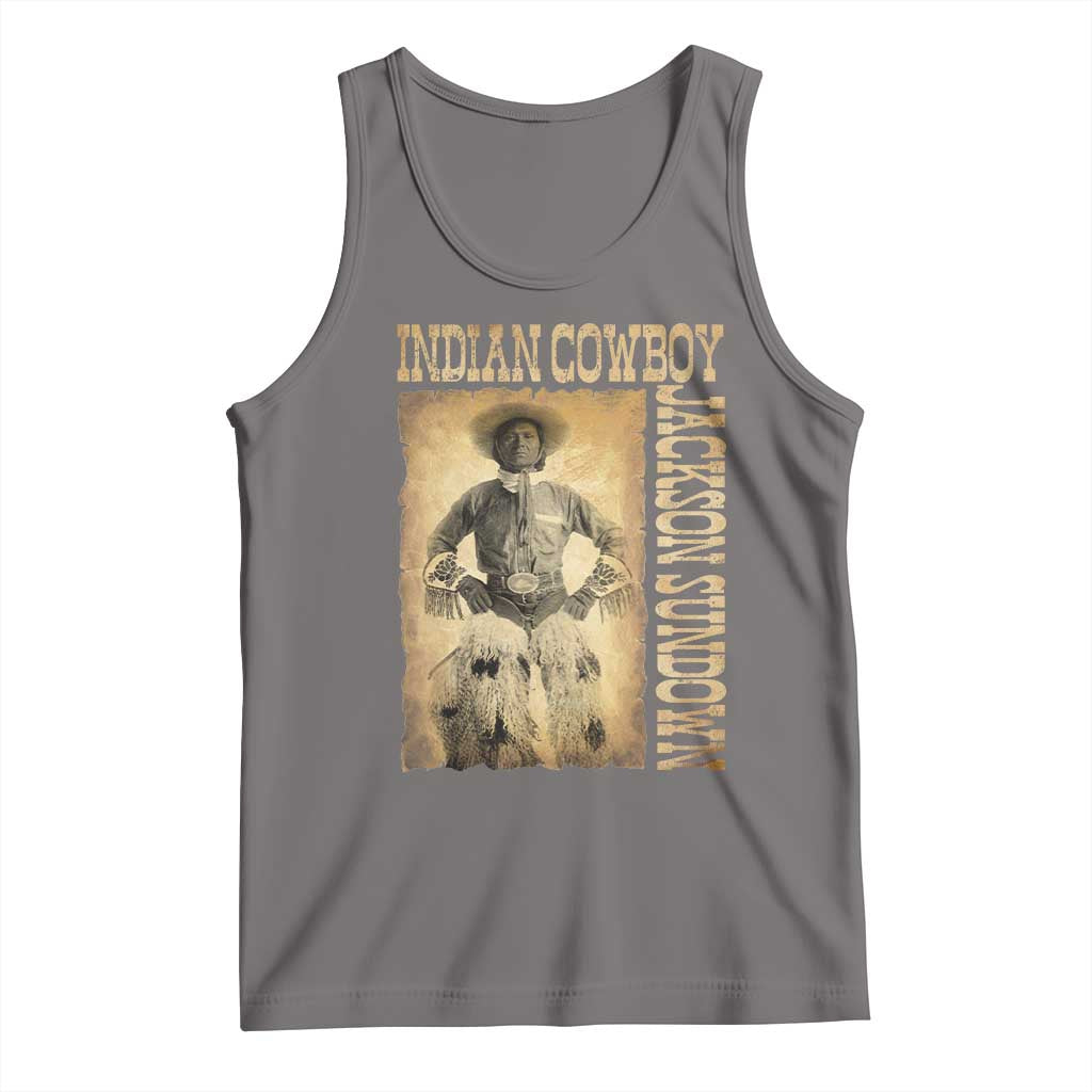 Jackson Sundown Tank Top Native American Cowboy Vintage Western TS11 Deep Heather Print Your Wear