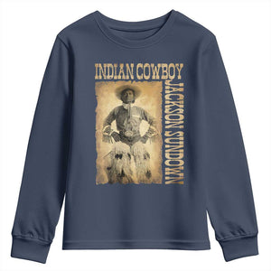 Jackson Sundown Youth Sweatshirt Native American Cowboy Vintage Western TS11 Navy Print Your Wear